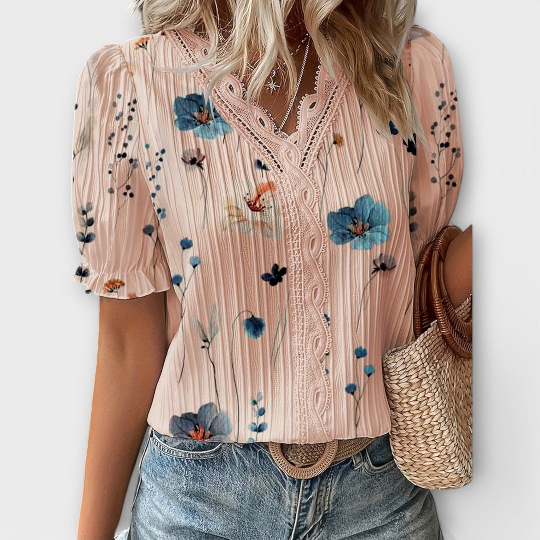 Emília - Blusa com decote em V
