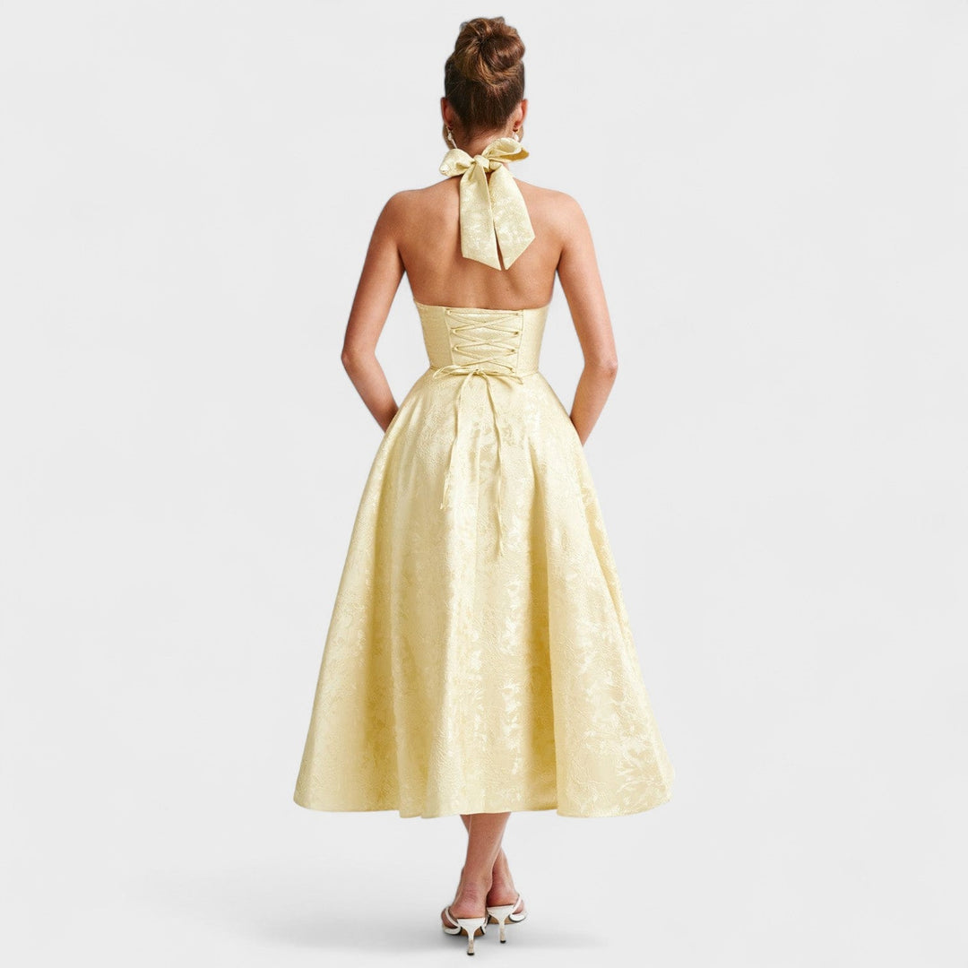 Halina - Vestido midi com espartilho