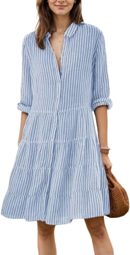 Ana - Vestido de Verão às Riscas