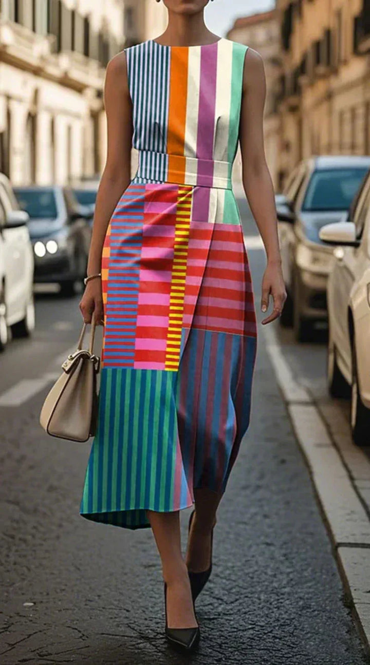 Tânia - Vestido sem mangas estampado