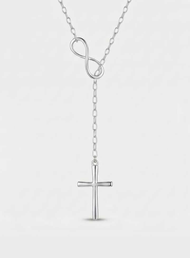 Colar Infinito com Cruz