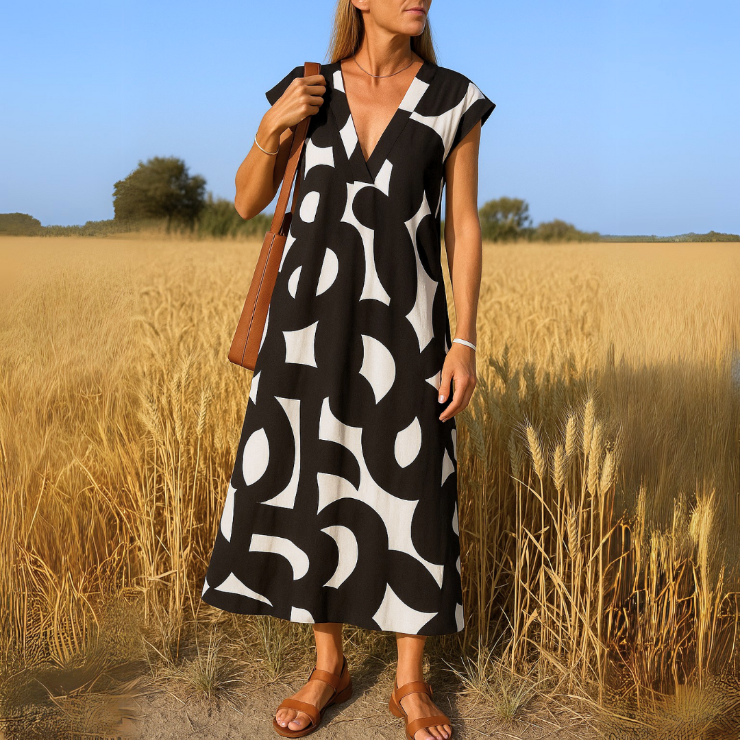 Magda - Vestido fluido com decote V