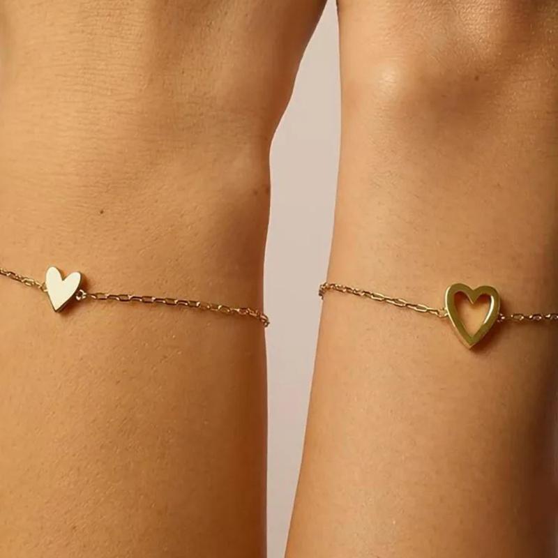 Conjunto Pulseira Corações a Combinar