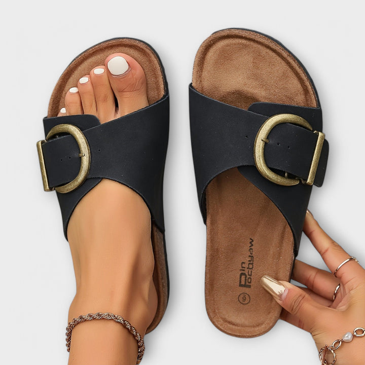 Margarida - Sandálias de cortiça para mulher com design de fivela