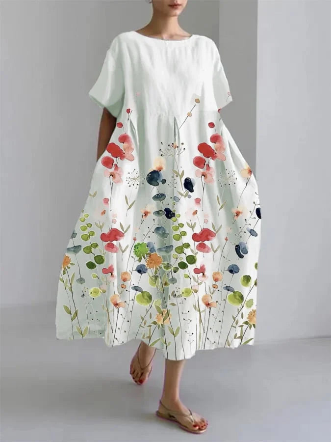 Liliana - Vestido longo casual floral