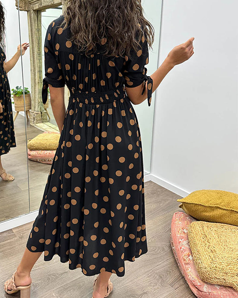 Mónica - Vestido Elegante de Bolinhas