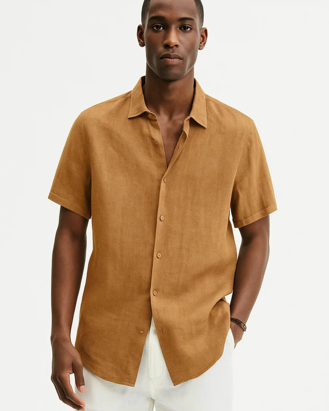 Camisa de Botão - Colarinho Aberto