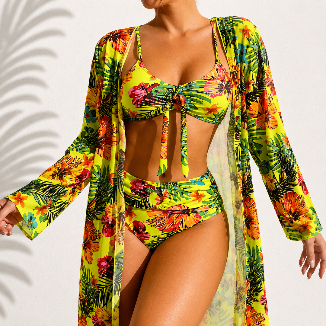Marie | Bikini 3 Peças Elegante Tropical