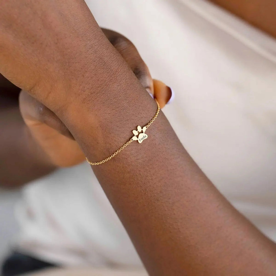 Pulseira com Nome na Patinha Personalizável
