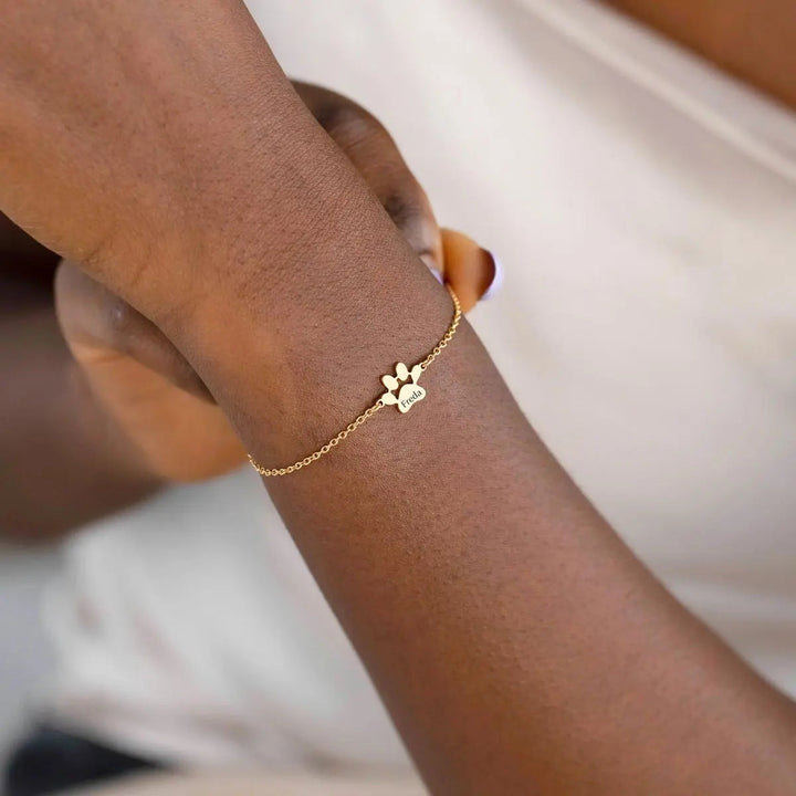 Pulseira com Nome na Patinha Personalizável
