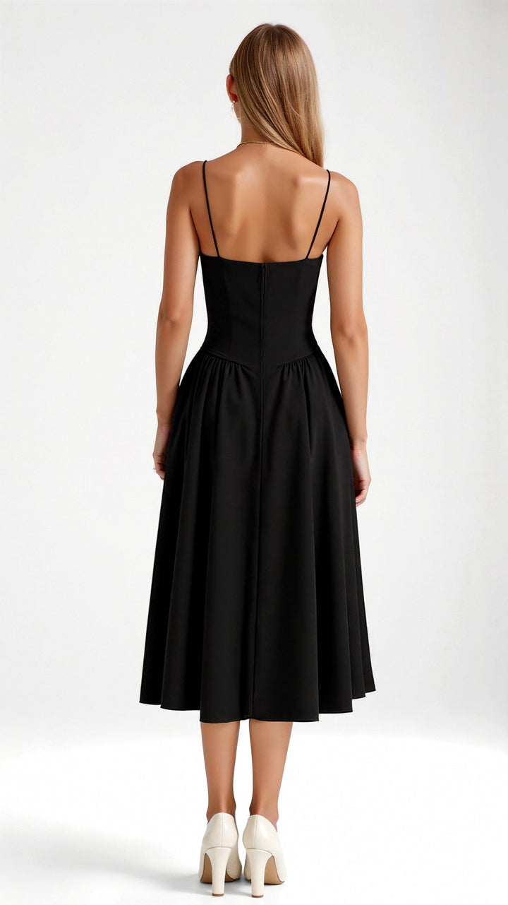 Odete - Vestido midi corpete estruturado