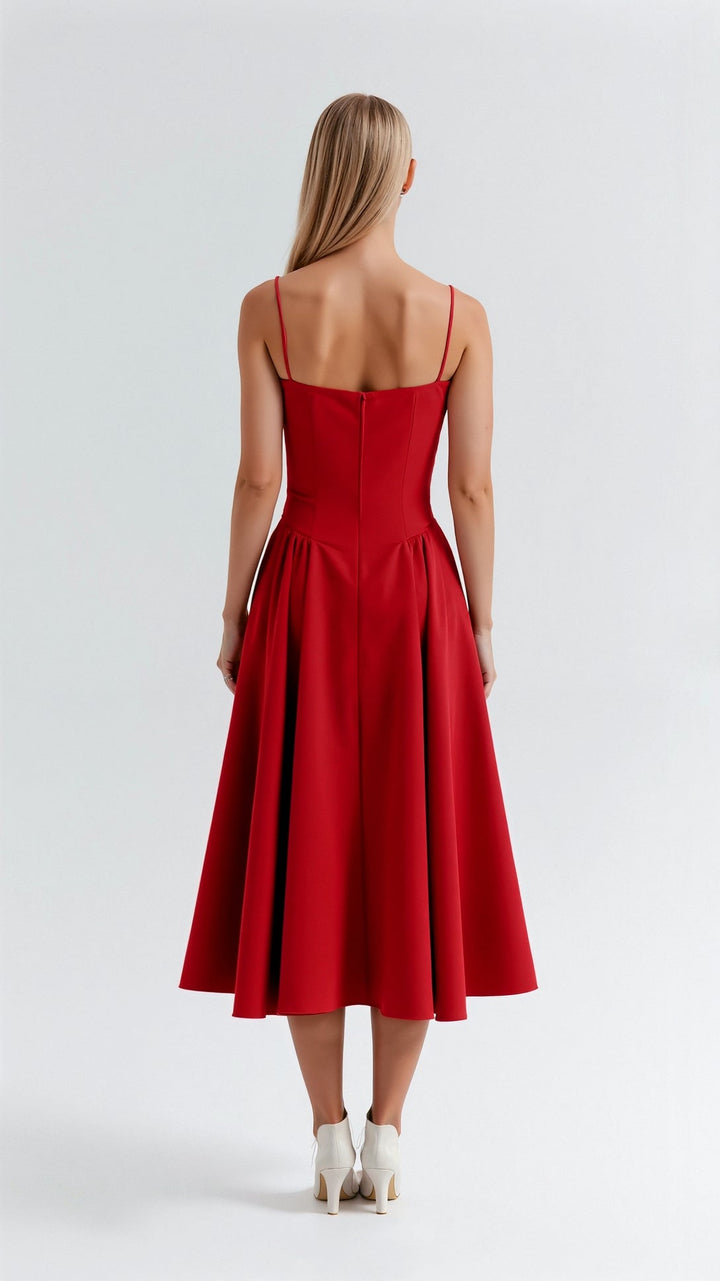 Odete - Vestido midi corpete estruturado