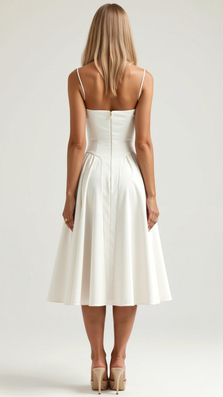 Odete - Vestido midi corpete estruturado