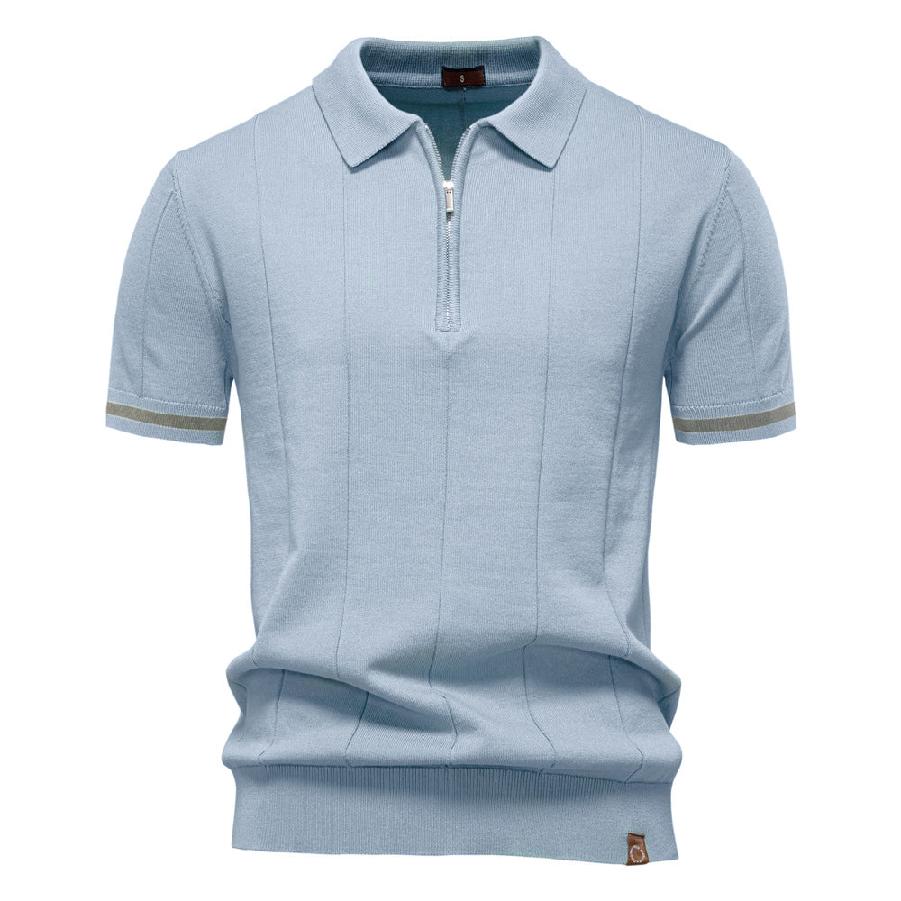 Polo de Meio Zíper - Textura Vertical