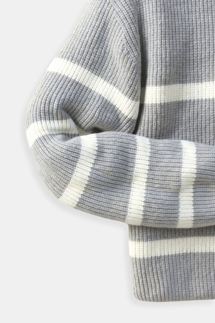 Constantino - Sweater Meio Zíper Listrado