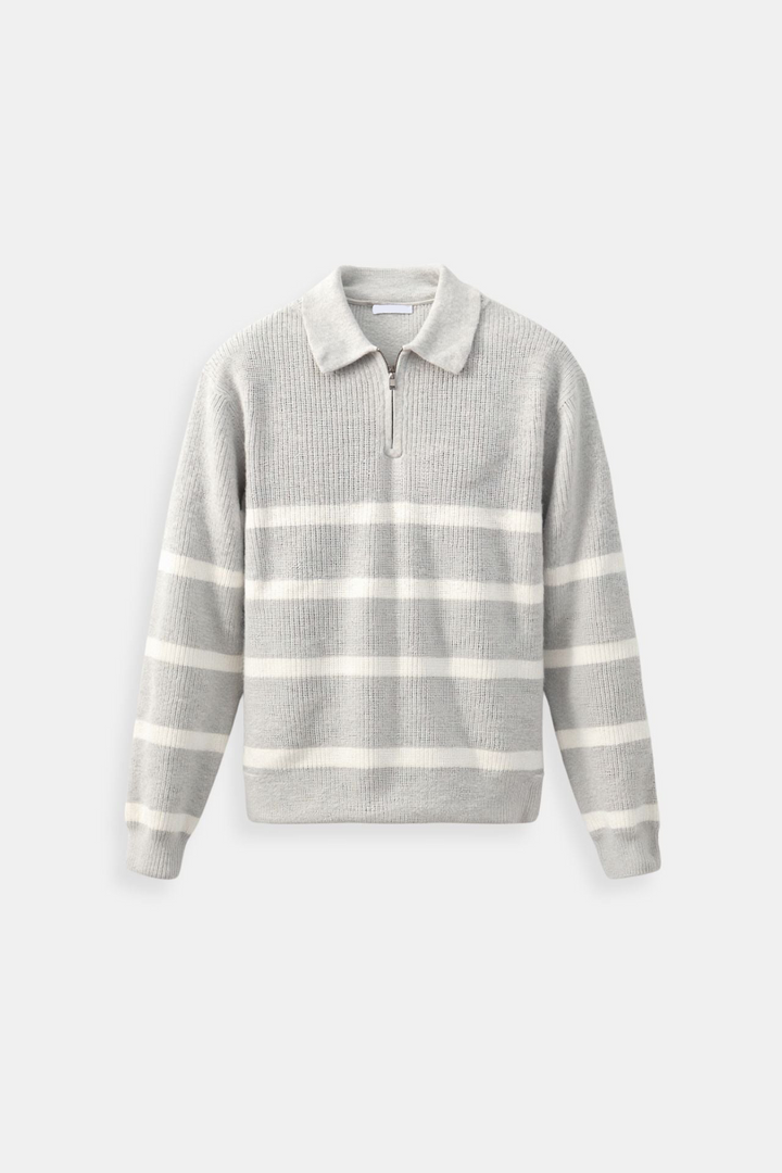 Constantino - Sweater Meio Zíper Listrado