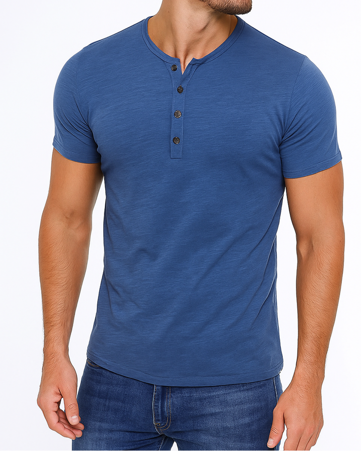 Camisa Henley - Gola com Botões