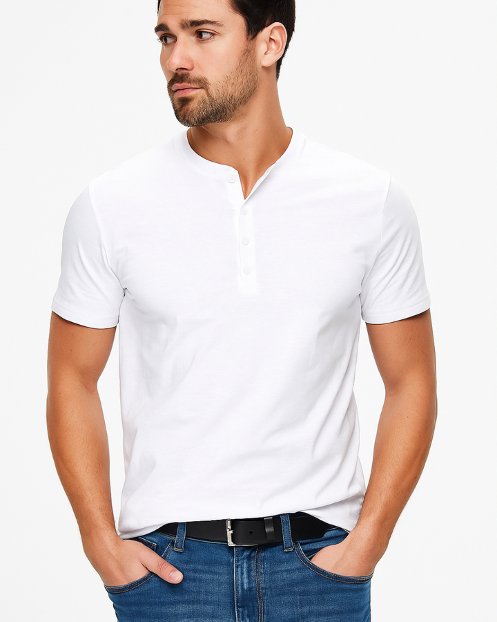 Camisa Henley - Gola com Botões