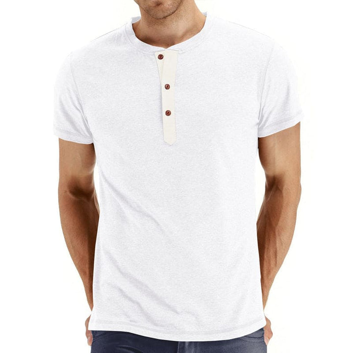 T-Shirt Henley - Malha Macia Gola