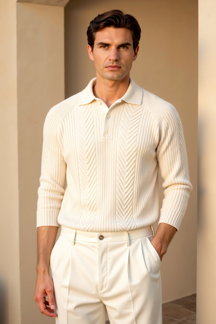 Sweater de Malha Misturada - Relaxada