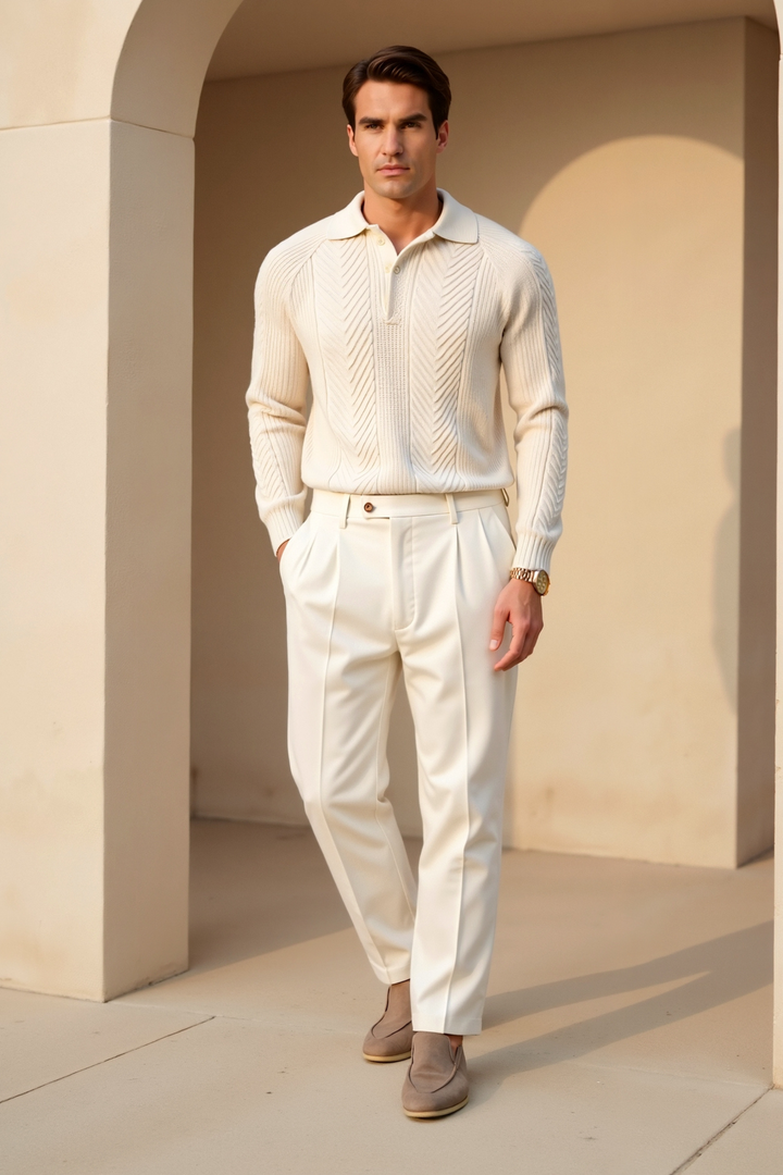 Sweater de Malha Misturada - Relaxada