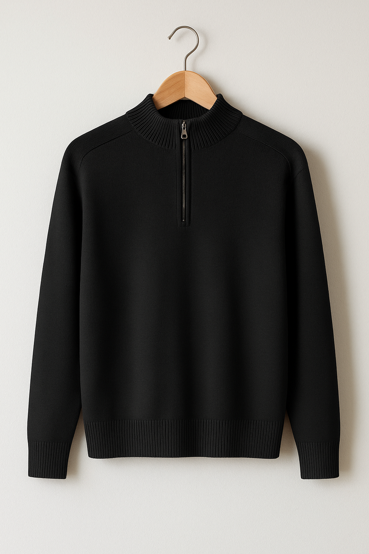 Pullover de Malha - Meio Zíper