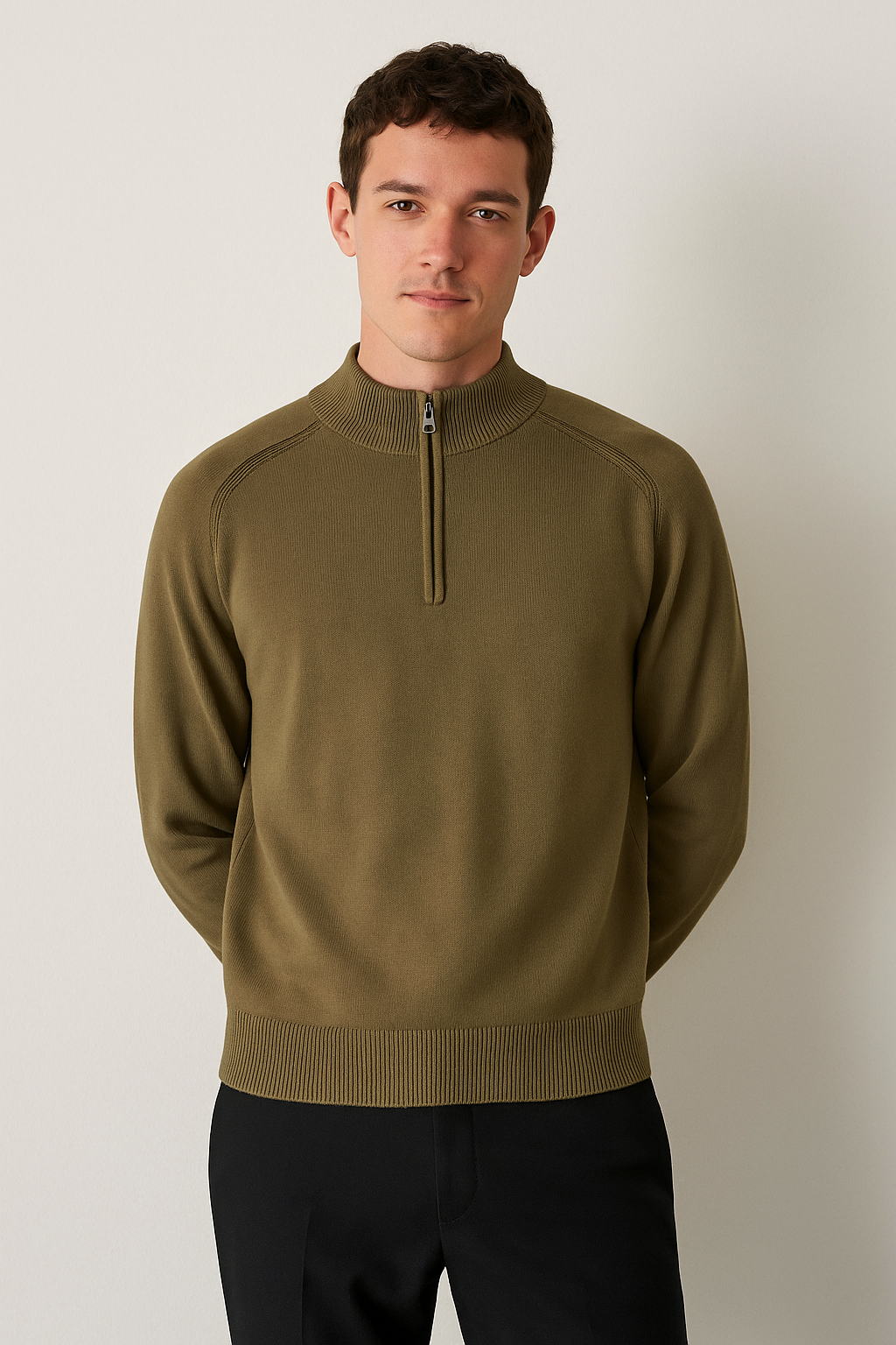 Pullover de Malha - Meio Zíper