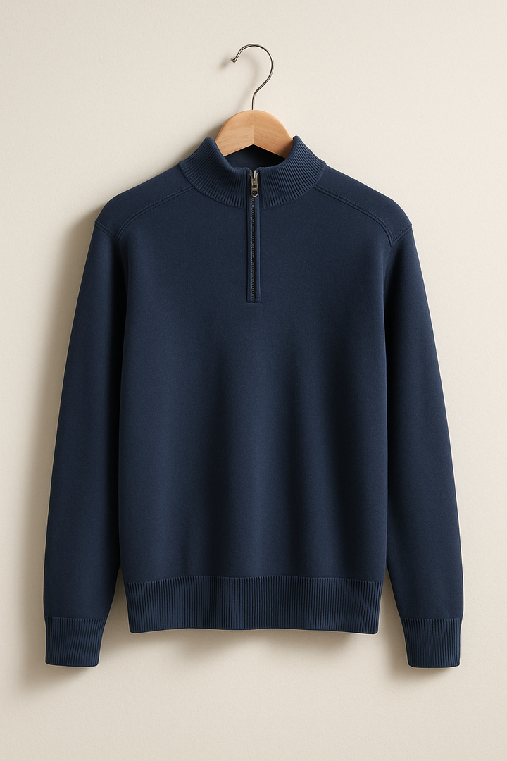 Pullover de Malha - Meio Zíper