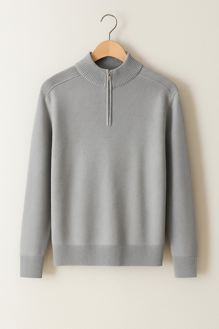 Pullover de Malha - Meio Zíper