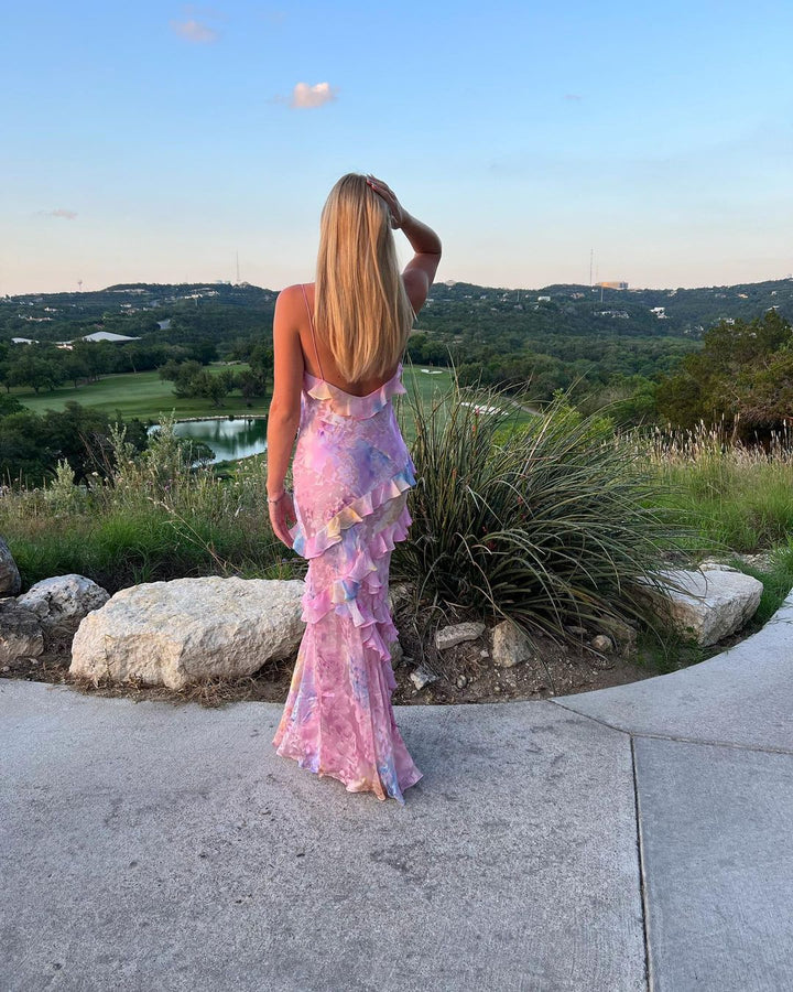 Julieta - Vestido Comprido com Volantes