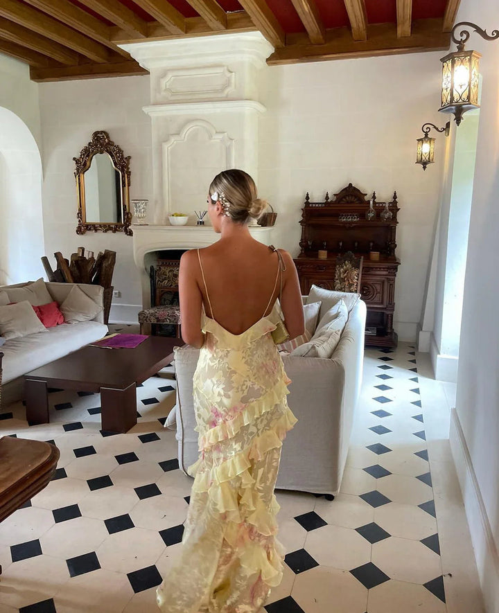 Julieta - Vestido Comprido com Volantes