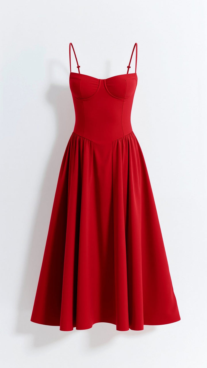 Odete - Vestido midi corpete estruturado