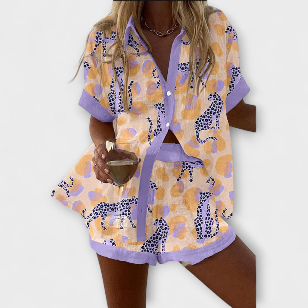 Inês - Conjunto Estampado Leopardo