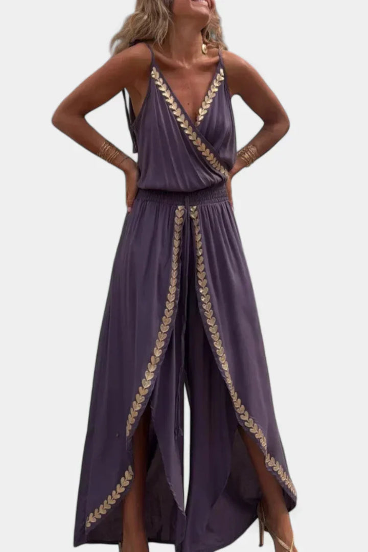 Lorena - Vestido Mono Detalhes Dourados