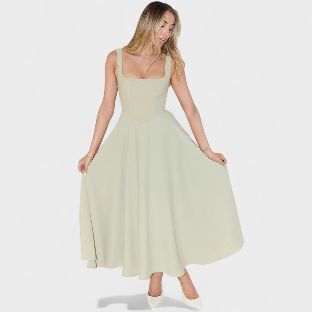 Maribel - Vestido Midi decote quadrado