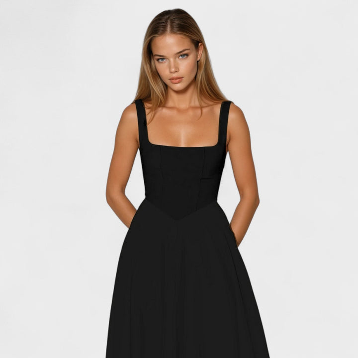 Maribel - Vestido Midi decote quadrado