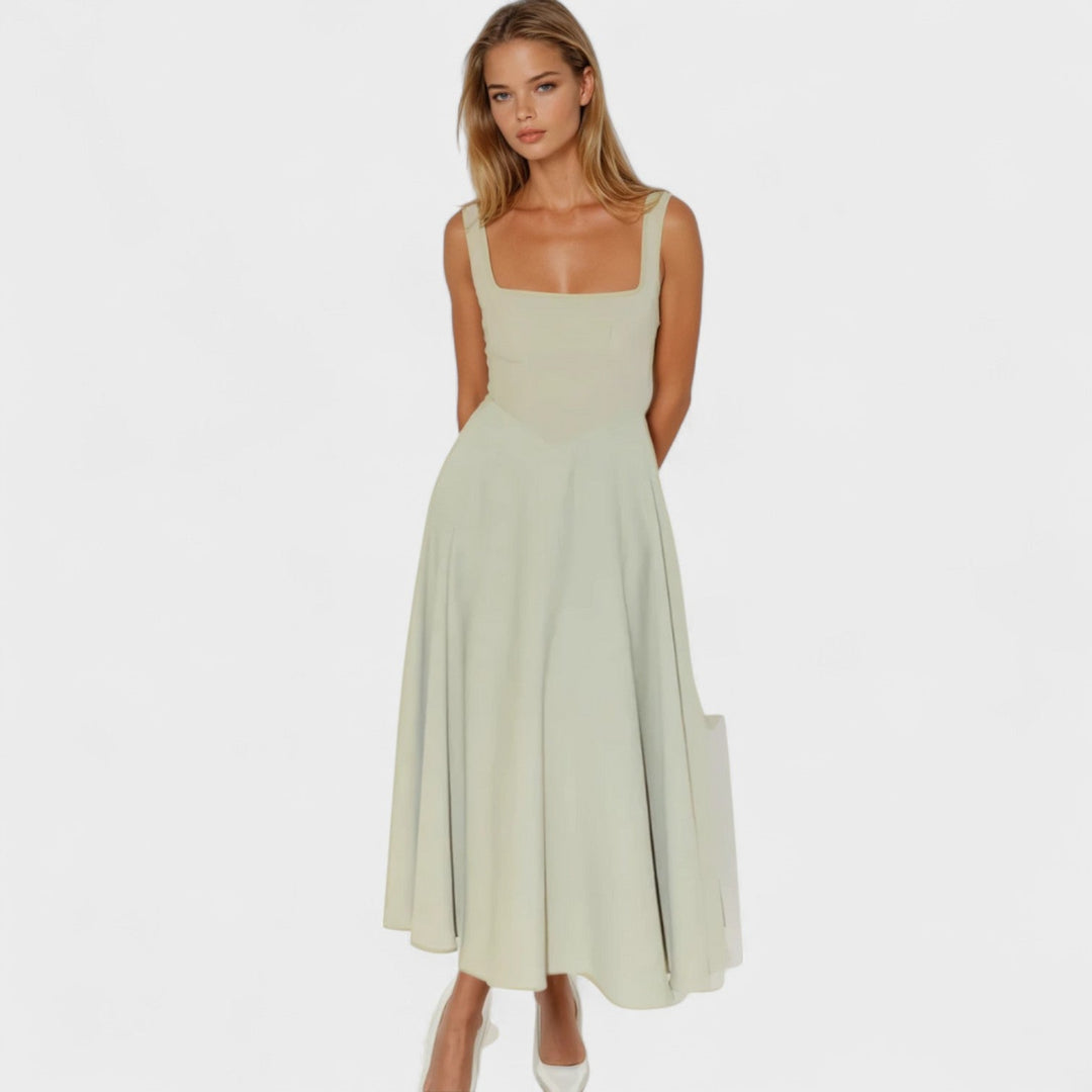 Maribel - Vestido Midi decote quadrado
