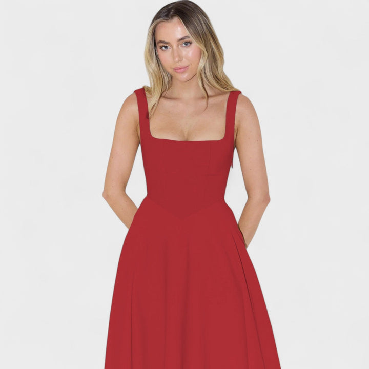 Maribel - Vestido Midi decote quadrado