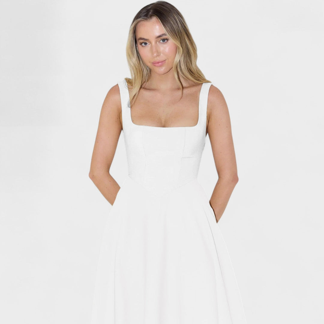 Maribel - Vestido Midi decote quadrado