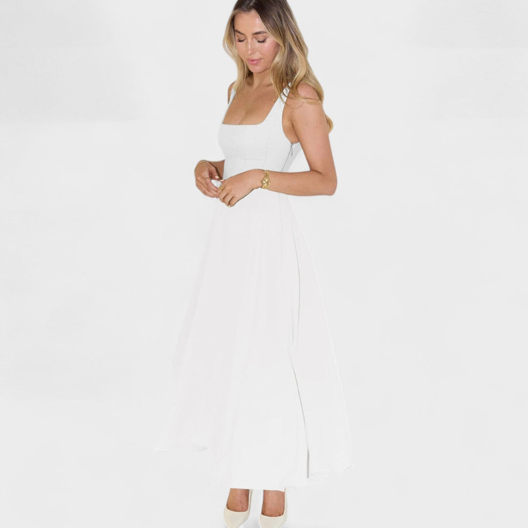 Maribel - Vestido Midi decote quadrado