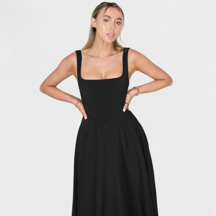 Maribel - Vestido Midi decote quadrado