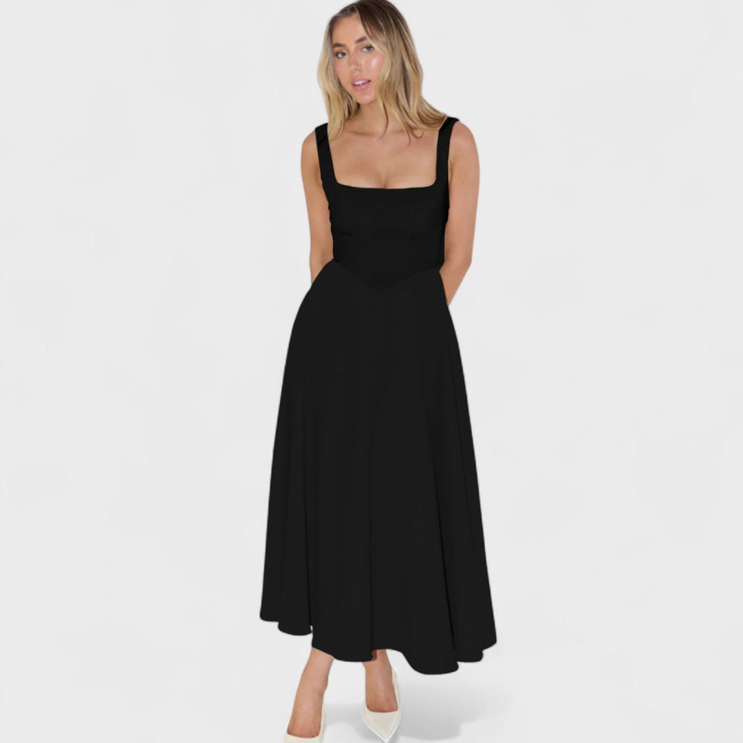 Maribel - Vestido Midi decote quadrado