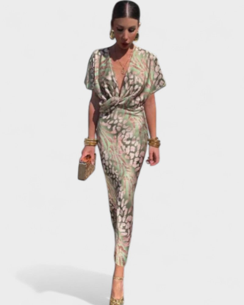 Constança - Vestido Floral com Plissado