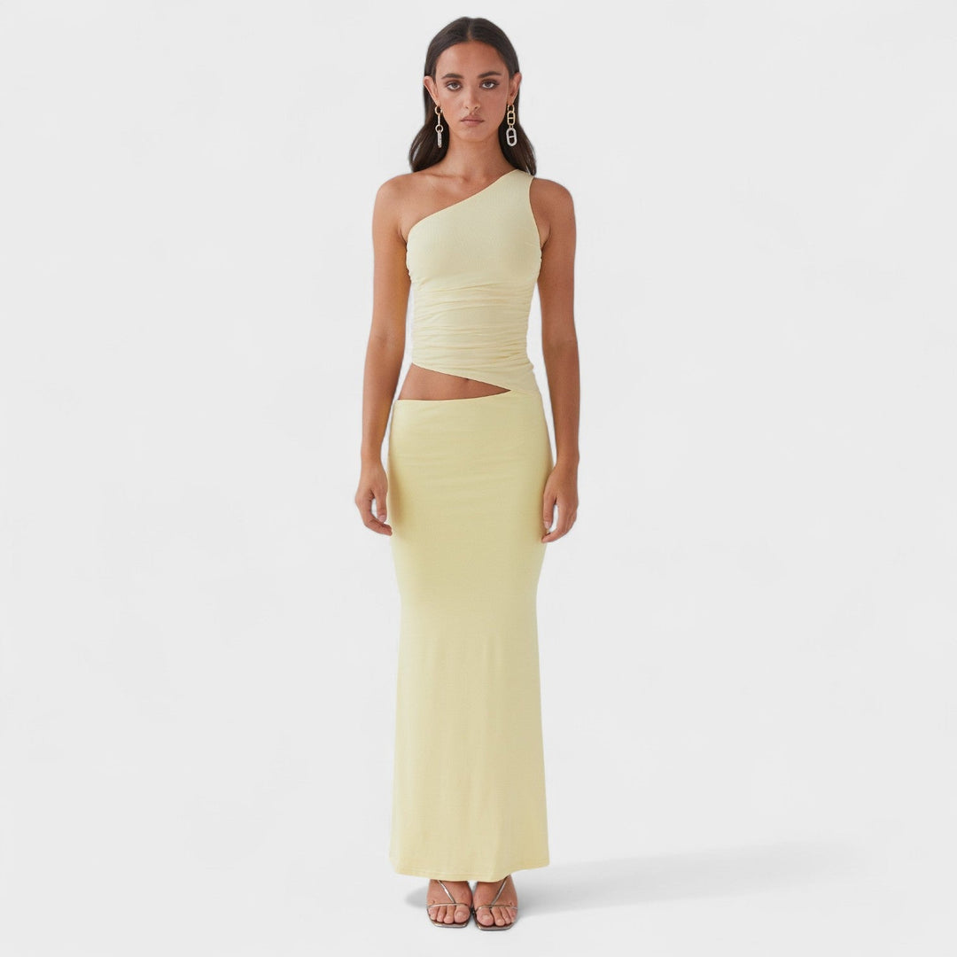 Serenela - Vestido maxi assimétrico