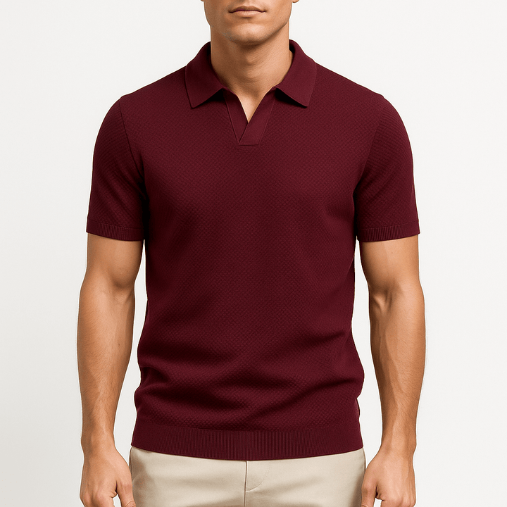 Camisa Polo em Poliéster - Texturada