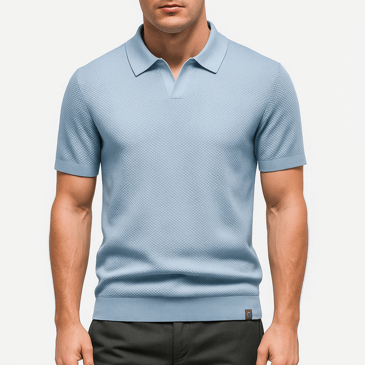 Camisa Polo em Poliéster - Texturada