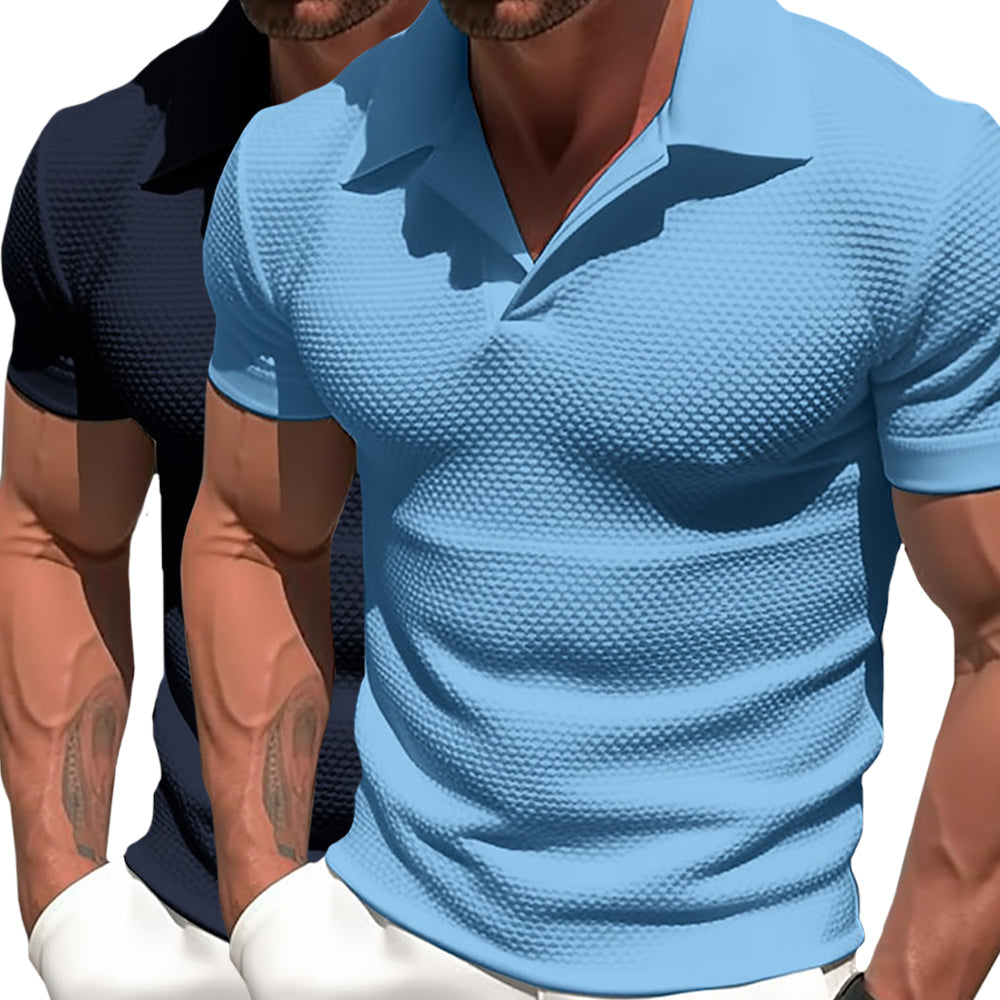 Polo em Mistura de Poliéster - Zíper