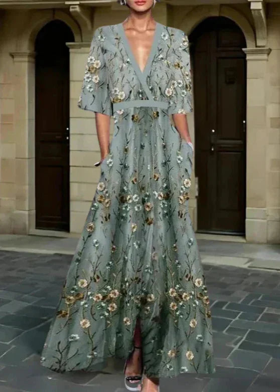 Rute - Vestido maxi floral elegante