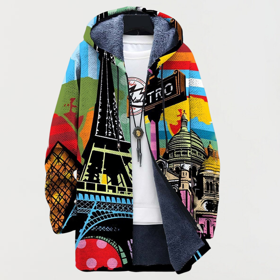 Suéter com padrão urbano