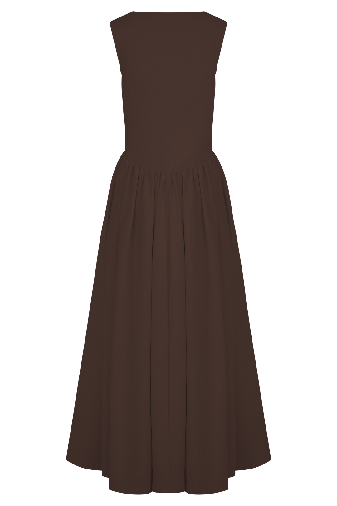 Sara - Vestido midi em malha castanho
